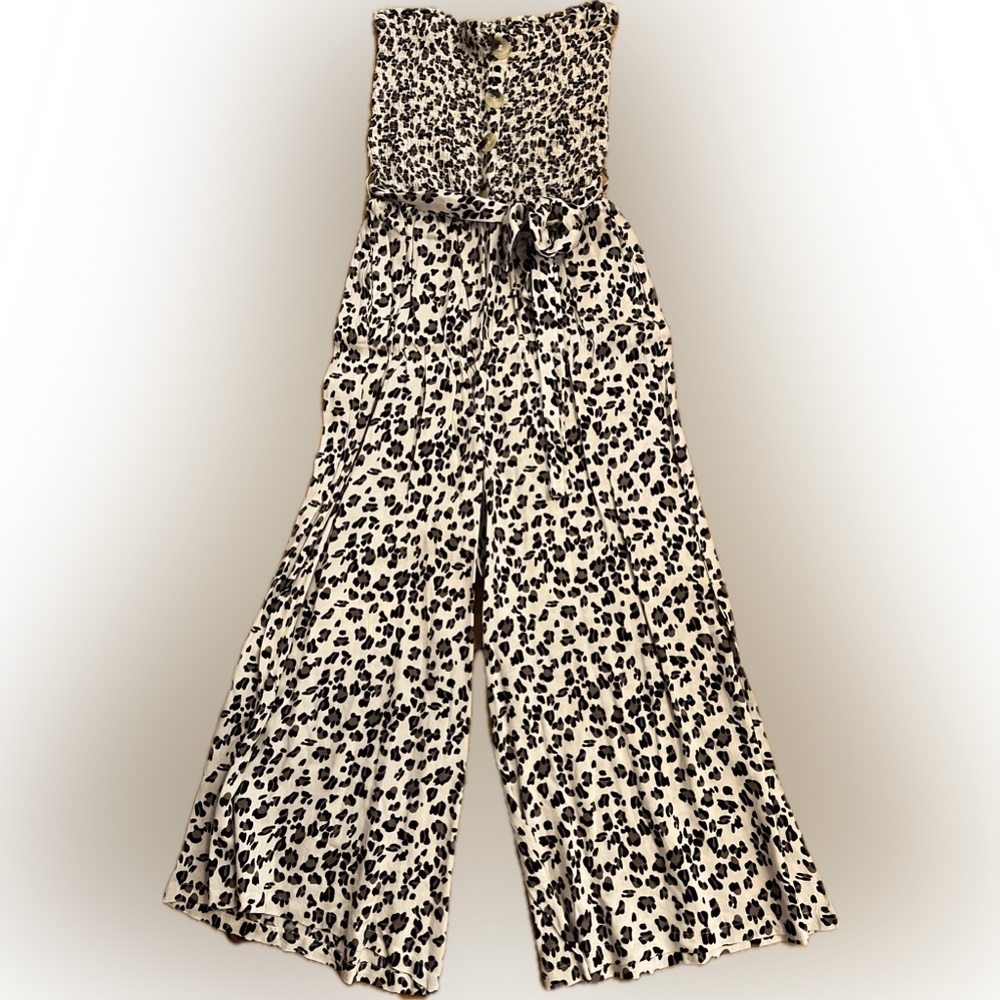 Leopard Strapless Jumpsuit